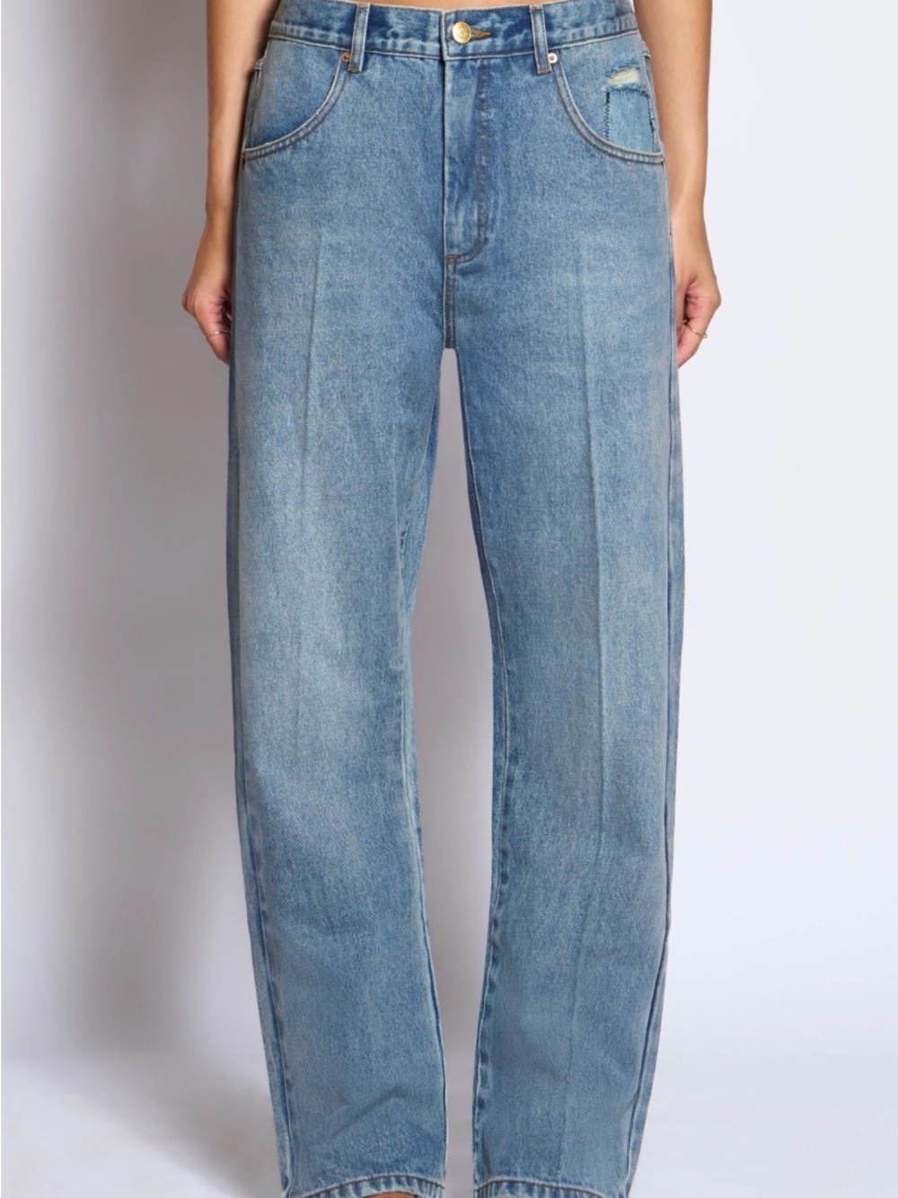 NWT! Roucha Women's Straight Jeans in Light Blue Denim size B